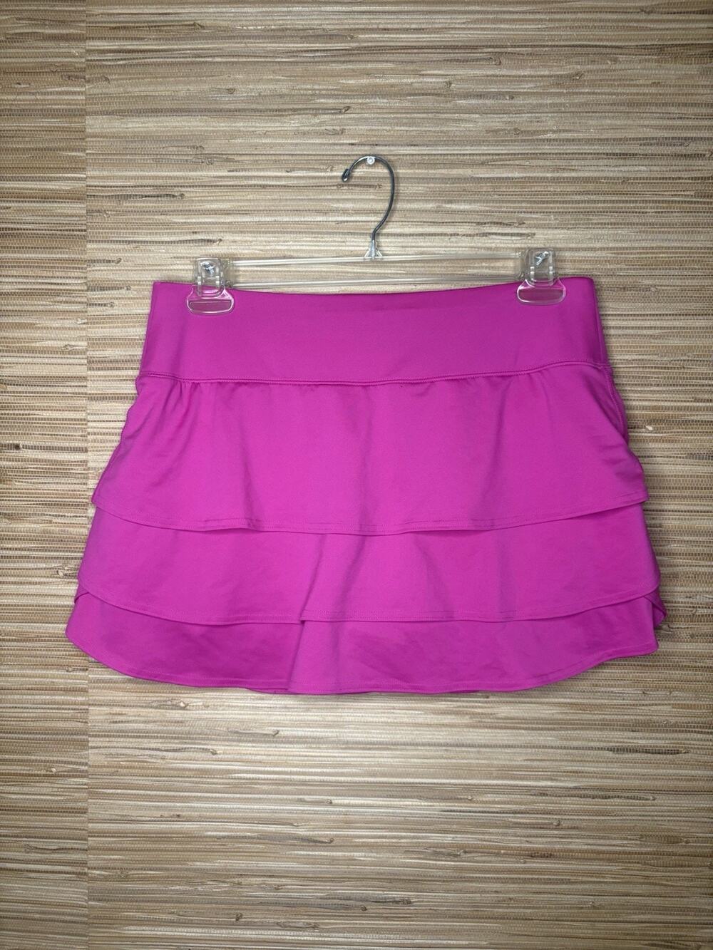 Athleta Swagger Tiered Ruffle Tennis Skort Magenta Pink Sz L